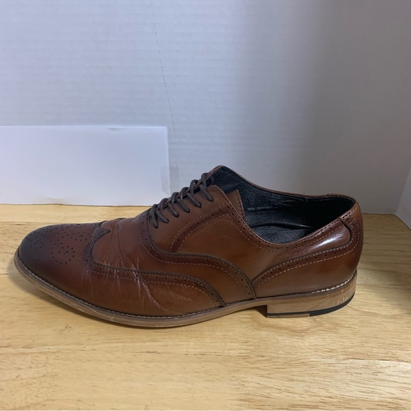 Mens Dunbar Stacy Adams Shoes Antiqued‎ Leather Cognac...